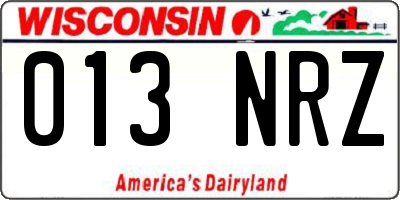WI license plate 013NRZ