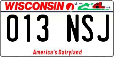 WI license plate 013NSJ