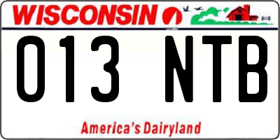 WI license plate 013NTB