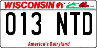 WI license plate 013NTD