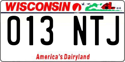 WI license plate 013NTJ