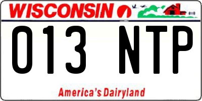 WI license plate 013NTP