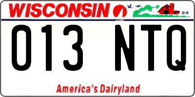 WI license plate 013NTQ