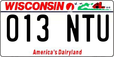 WI license plate 013NTU
