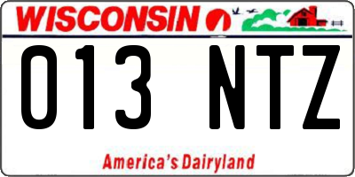 WI license plate 013NTZ