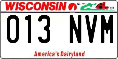 WI license plate 013NVM