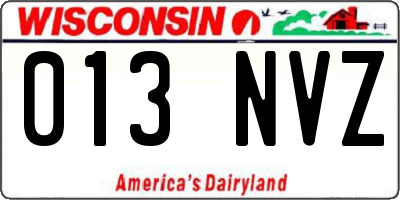 WI license plate 013NVZ