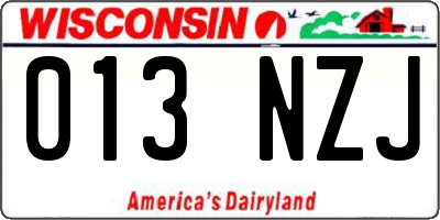 WI license plate 013NZJ