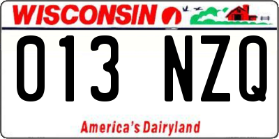 WI license plate 013NZQ