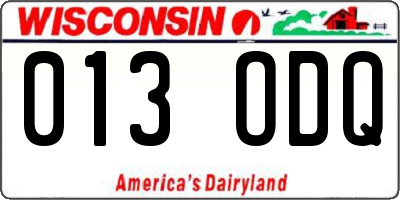 WI license plate 013ODQ