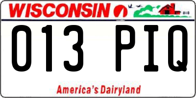 WI license plate 013PIQ
