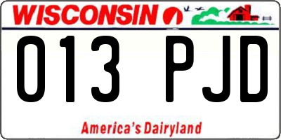 WI license plate 013PJD