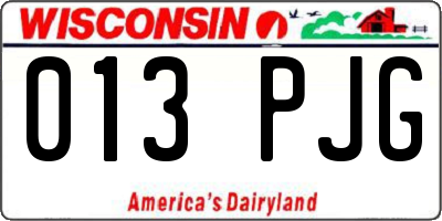 WI license plate 013PJG