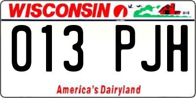 WI license plate 013PJH