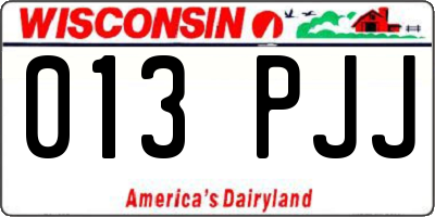 WI license plate 013PJJ
