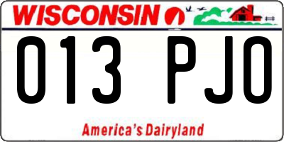 WI license plate 013PJO