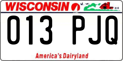 WI license plate 013PJQ