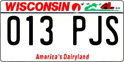 WI license plate 013PJS