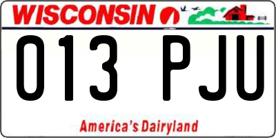 WI license plate 013PJU