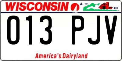 WI license plate 013PJV
