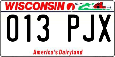 WI license plate 013PJX