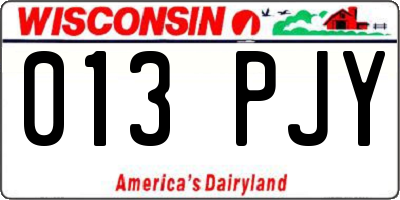 WI license plate 013PJY