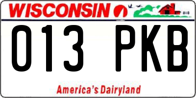 WI license plate 013PKB