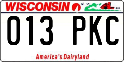 WI license plate 013PKC