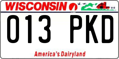 WI license plate 013PKD