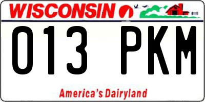 WI license plate 013PKM