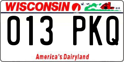 WI license plate 013PKQ