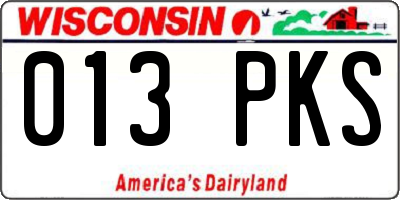 WI license plate 013PKS