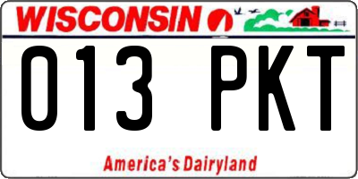 WI license plate 013PKT