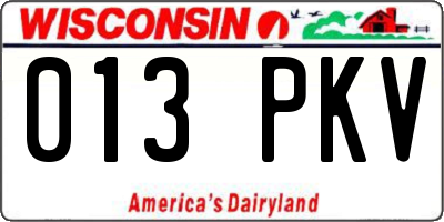 WI license plate 013PKV