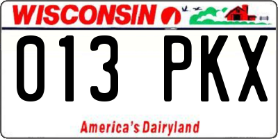 WI license plate 013PKX