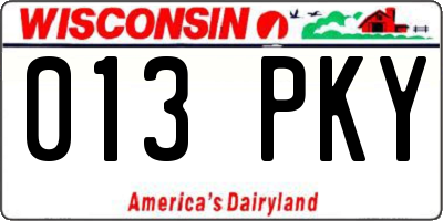 WI license plate 013PKY