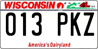 WI license plate 013PKZ
