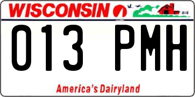 WI license plate 013PMH