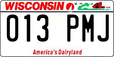 WI license plate 013PMJ