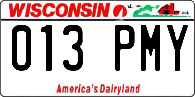 WI license plate 013PMY