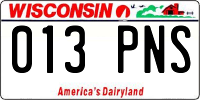 WI license plate 013PNS