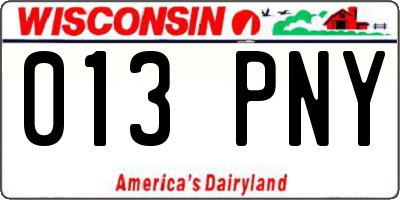 WI license plate 013PNY
