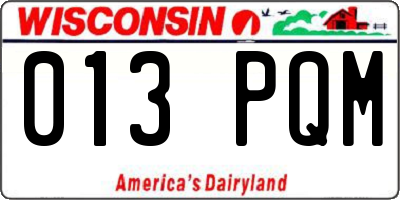 WI license plate 013PQM