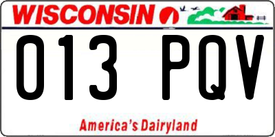 WI license plate 013PQV