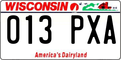WI license plate 013PXA