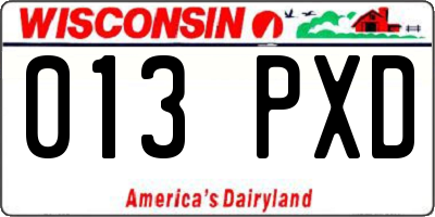 WI license plate 013PXD