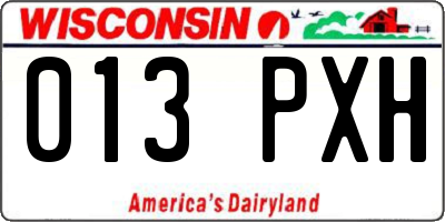 WI license plate 013PXH