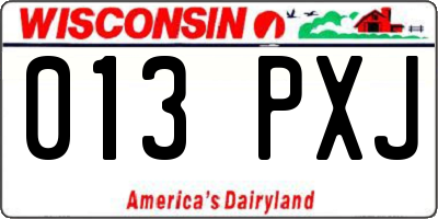 WI license plate 013PXJ