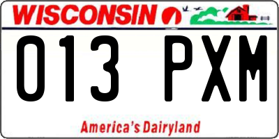 WI license plate 013PXM
