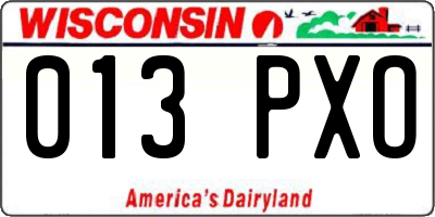 WI license plate 013PXO